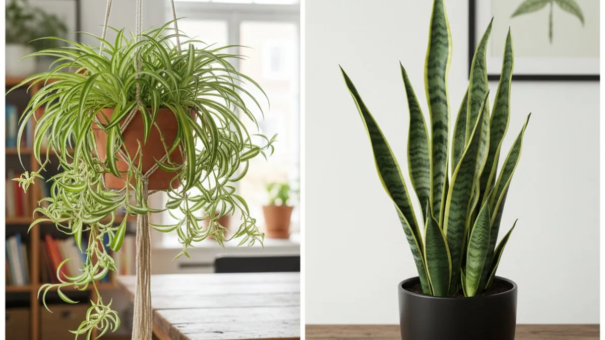 spider plant vs snake plant​